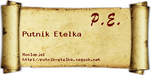 Putnik Etelka névjegykártya